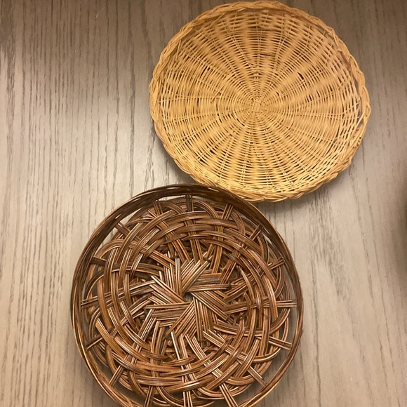 Vintage wicker plate holders Boho Plate holders Wall baskets bundle - Picture 4 of 7